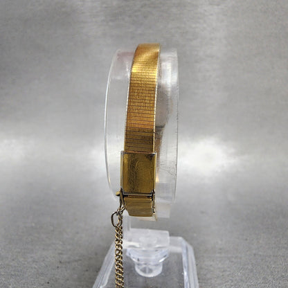 Seiko Watch Women 17mm Champagne Dial Gold Tone Round 73200209 New Battery7