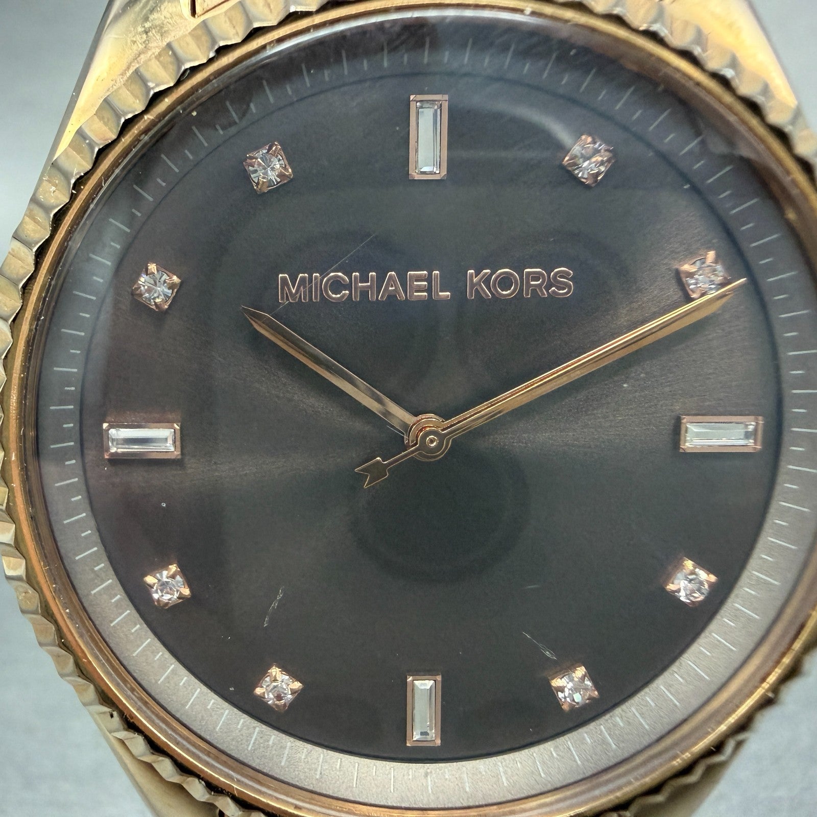 Michael kors Blake Watch Women 42mm Brown Dial Rose Gold Tone Round New battery1