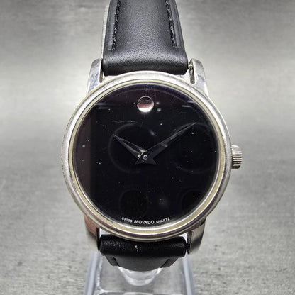 Movado Museum Watch Women 27mm Black Dial Silver Tone MO.01.3.14.600L NewBattery0