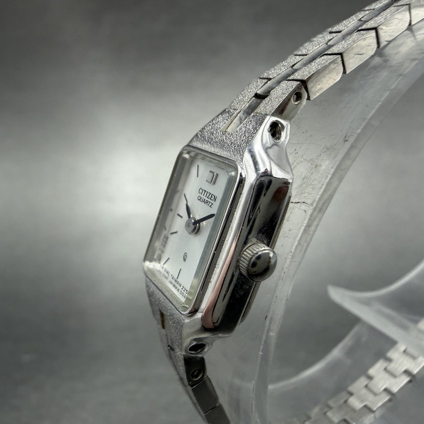 Citizen CQ Watch Women 13mm Silver Dial Silver Tone Rectangle New Battery NHJDS2