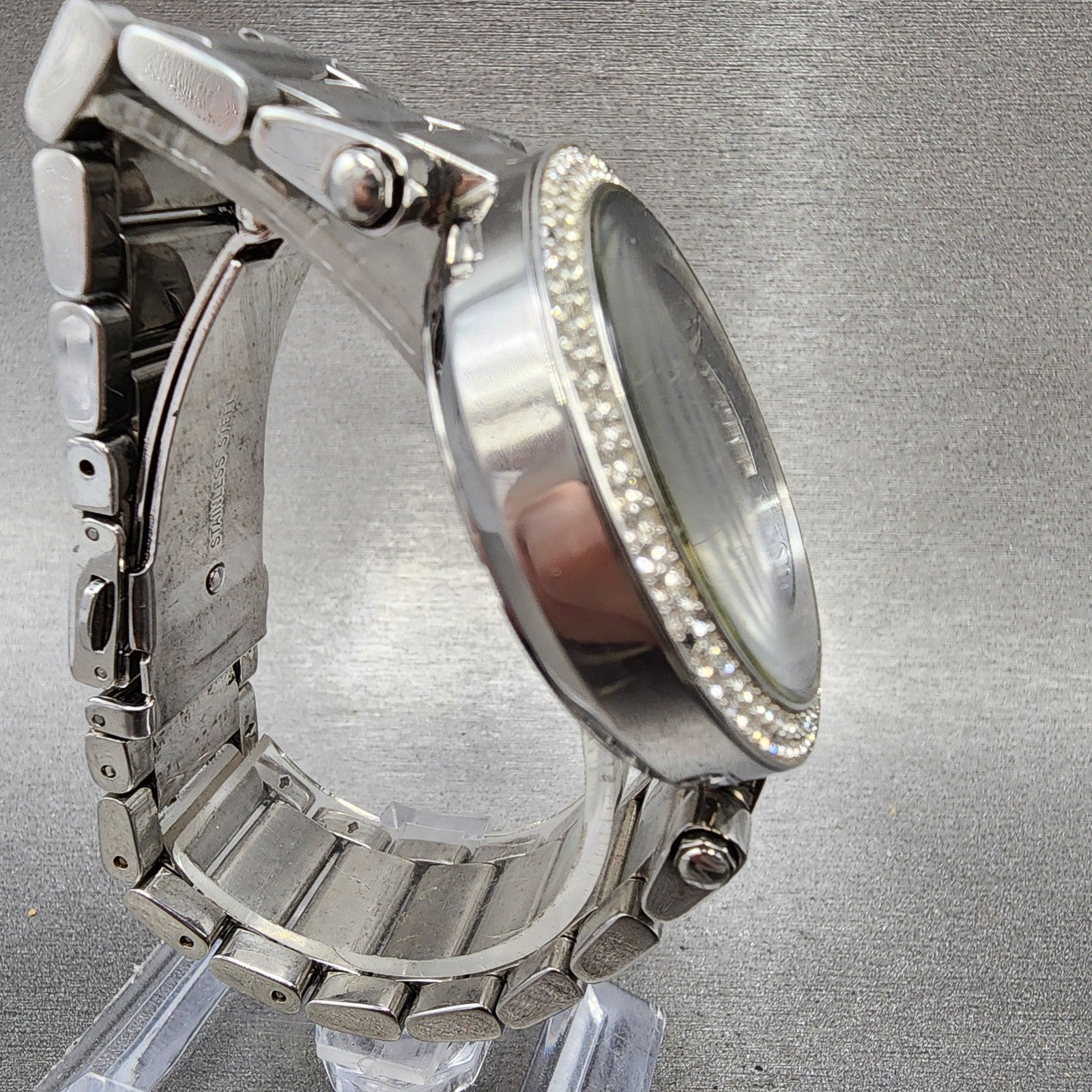 Michael Kors Parker Watch Women 39mm Silver Dial Silver Tone Round New Battery3
