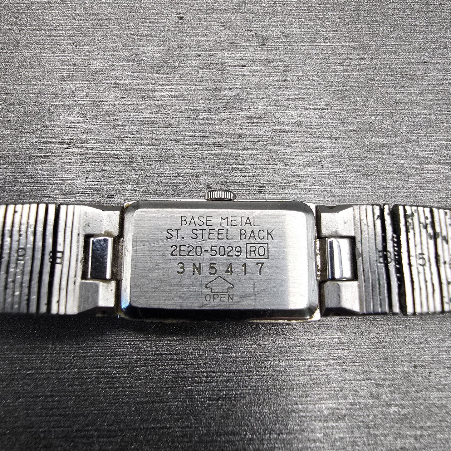 Seiko Watch Women 12mm Silver Dial Silver Tone Rectangle 2E20-5029 New Battery11