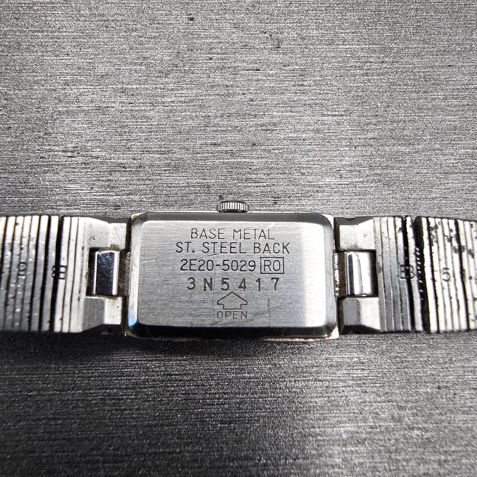 Seiko Watch Women 12mm Silver Dial Silver Tone Rectangle 2E20-5029 New Battery11