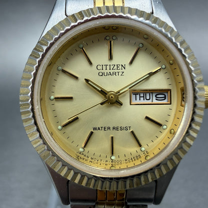 Citizen CQ Watch Women 25mm Champagne Dial Two Tone Daydate 6000-R00413 NewBattC1