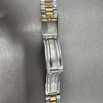 VTG Seiko Watch Bracelet 19mm Two Tone Gold&Silver Tri Folding Claps
