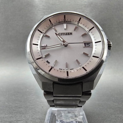 Citizen Attesa Watch Men 41mm White Dial Titanium Date Round H128-R006860 Works6