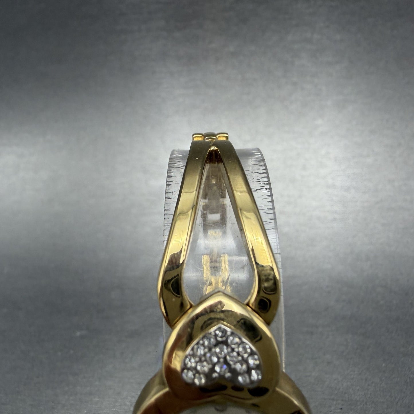 Elgin Watch Women 22mm Champagne Dial Gold Tone Hearts Crystals New Battery4