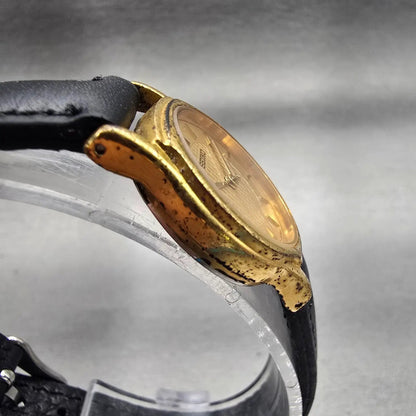 Seiko Watch Women 22mm Gold Dial Gold Tone Round V701-A110 New Battery Vintage3