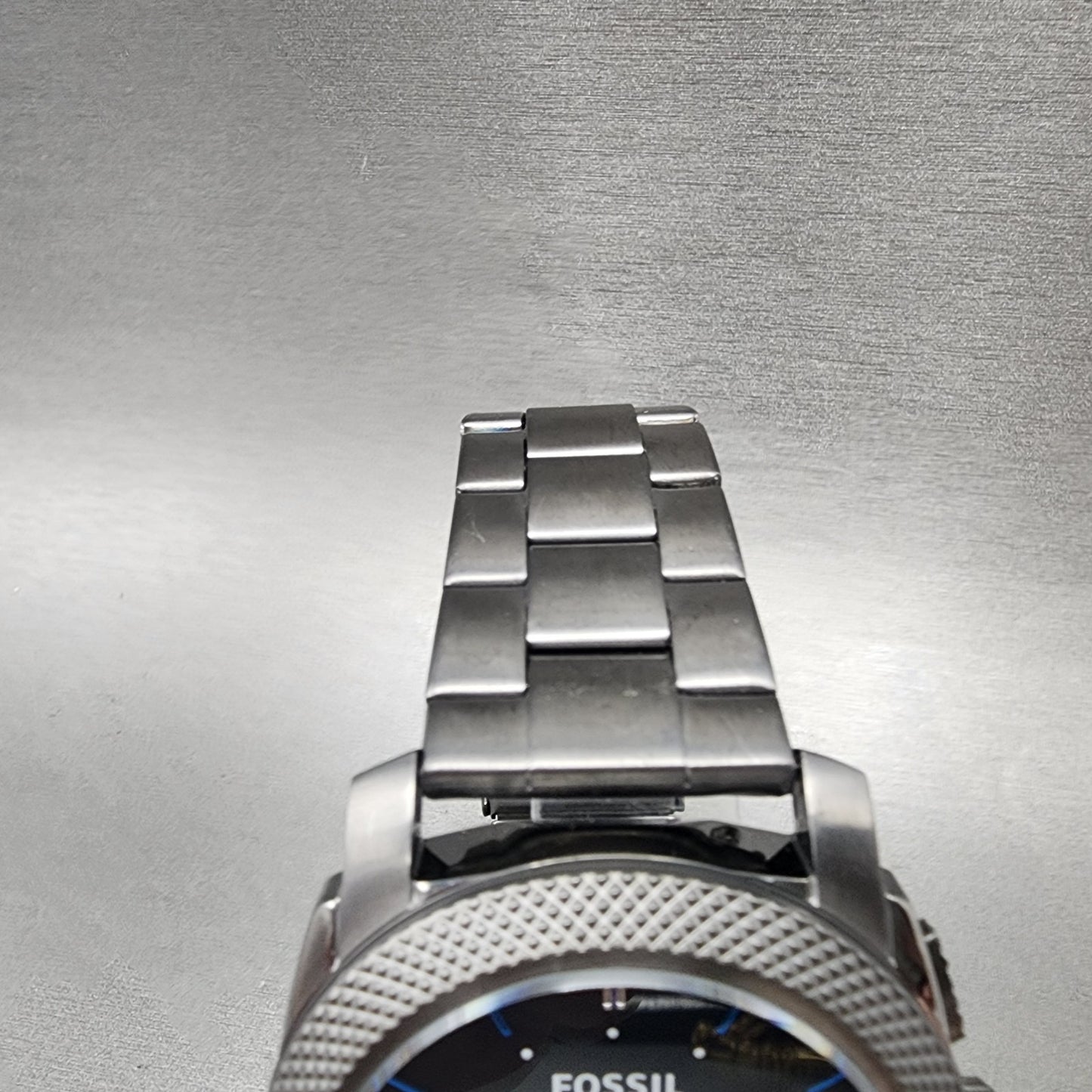 Fossil Machine Chronograph Watch Men 45mm Black Dial Gray Tone Date New Battery4