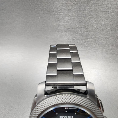 Fossil Machine Chronograph Watch Men 45mm Black Dial Gray Tone Date New Battery4