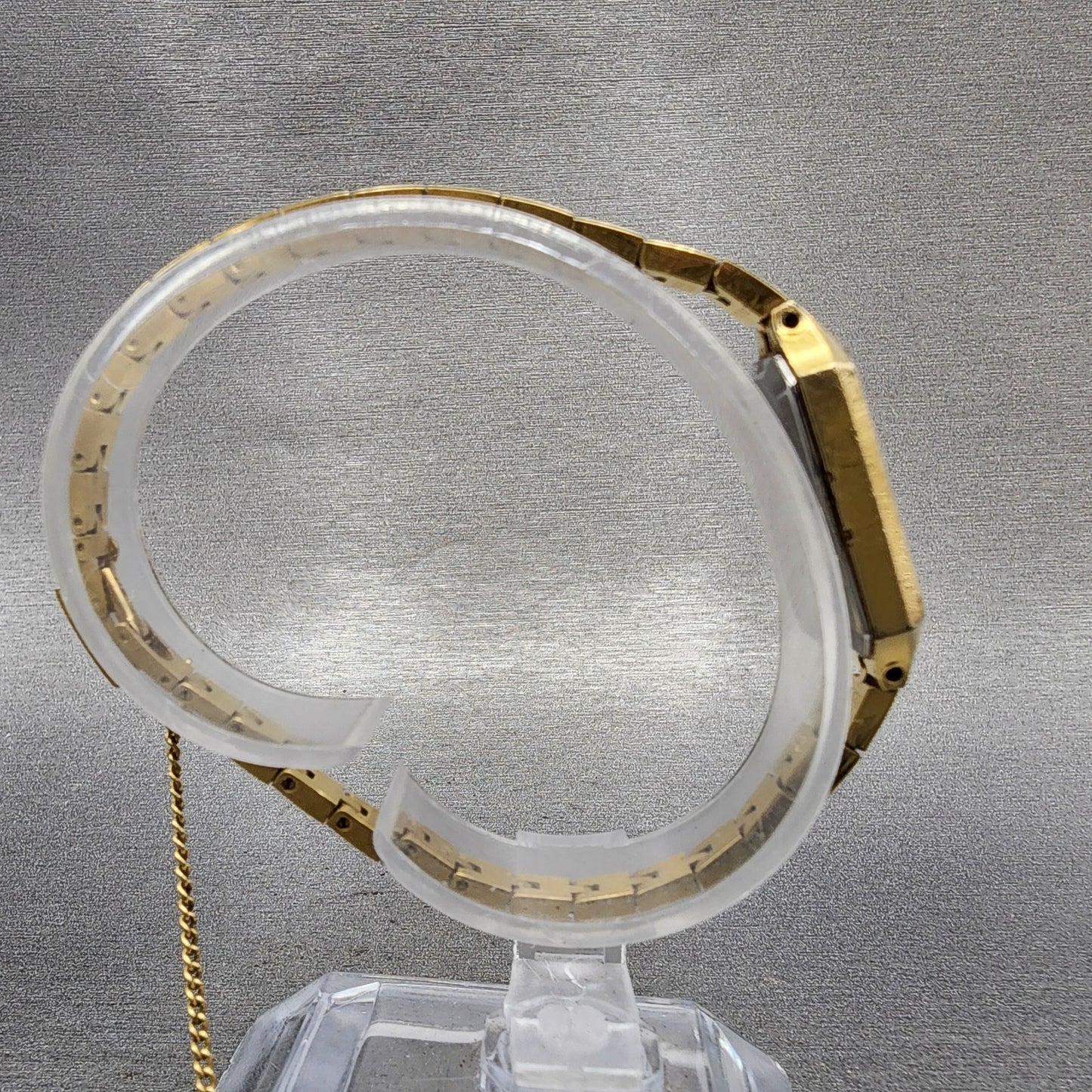 Seiko Watch Women 13mm Gold Dial Gold Tone Octagon 13205989 New Battery8