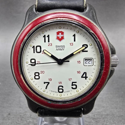 Victorinox Swiss Army Watch Men 38mm White Dial Black Tone Date Round PARTS0