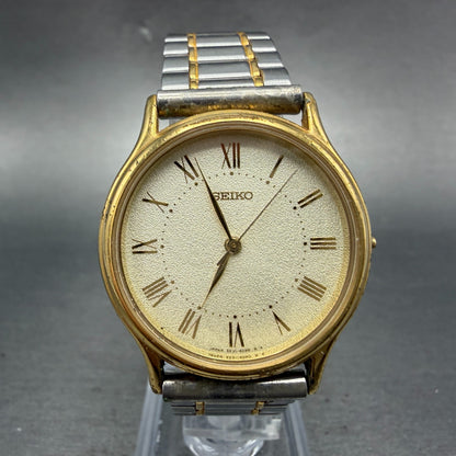 Seiko Spirit Watch Men 31mm Champagne Dial Two Tone Round 5e31-6040 PARTS VTG0