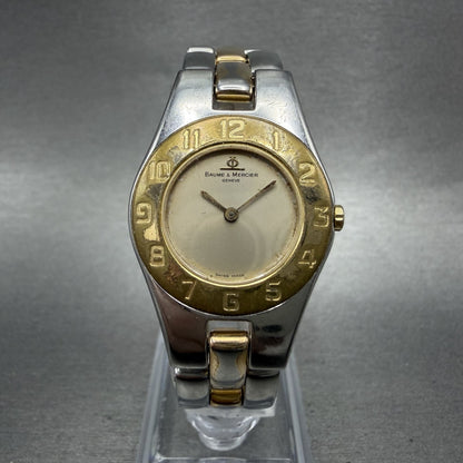 Baume & Mercier Linea Watch Women 24mm Gray Dial Two Tone Round 5261 PARTS0