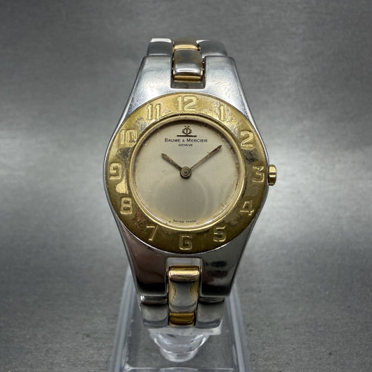 Baume & Mercier Linea Watch Women 24mm Gray Dial Two Tone Round 5261 PARTS0