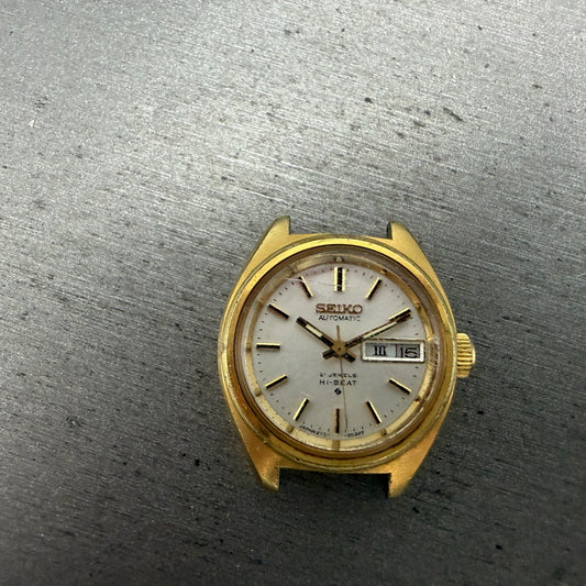 Seiko Automatic Watch Women 24mm Silver Dial Gold Tone Daydate 2706-0020 PARTS0