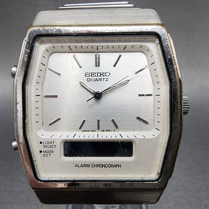 Seiko Analog Digital Watch Men 33mm White Dial Silver Tone H6015400 PARTS2