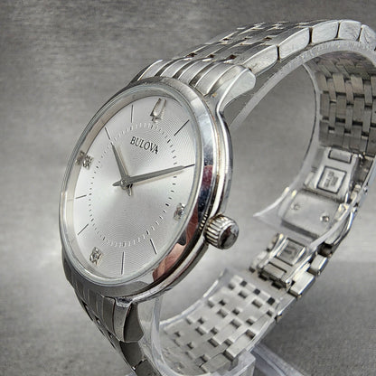Bulova Watch Women 31mm Silver Dial Stainless Steel Round 96P183 New Battery2