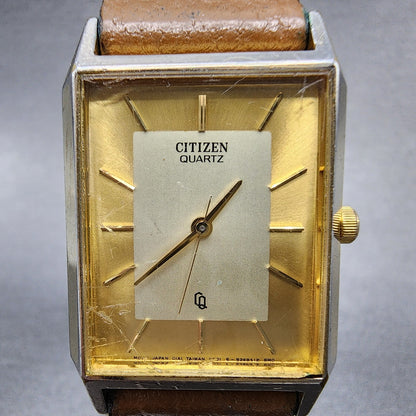 Citizen CQ Tank Watch Men 25mm Champagne Dial Gold Rectangle 6031-S06291 PARTS