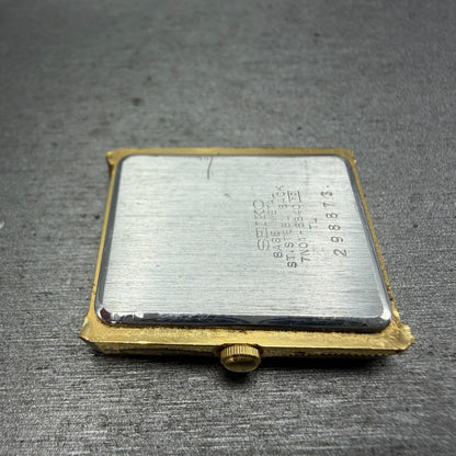 Seiko Tank Watch Men 25mm Champagne Dial Gold Tone Rectangle 7N01-5B40 PARTS9