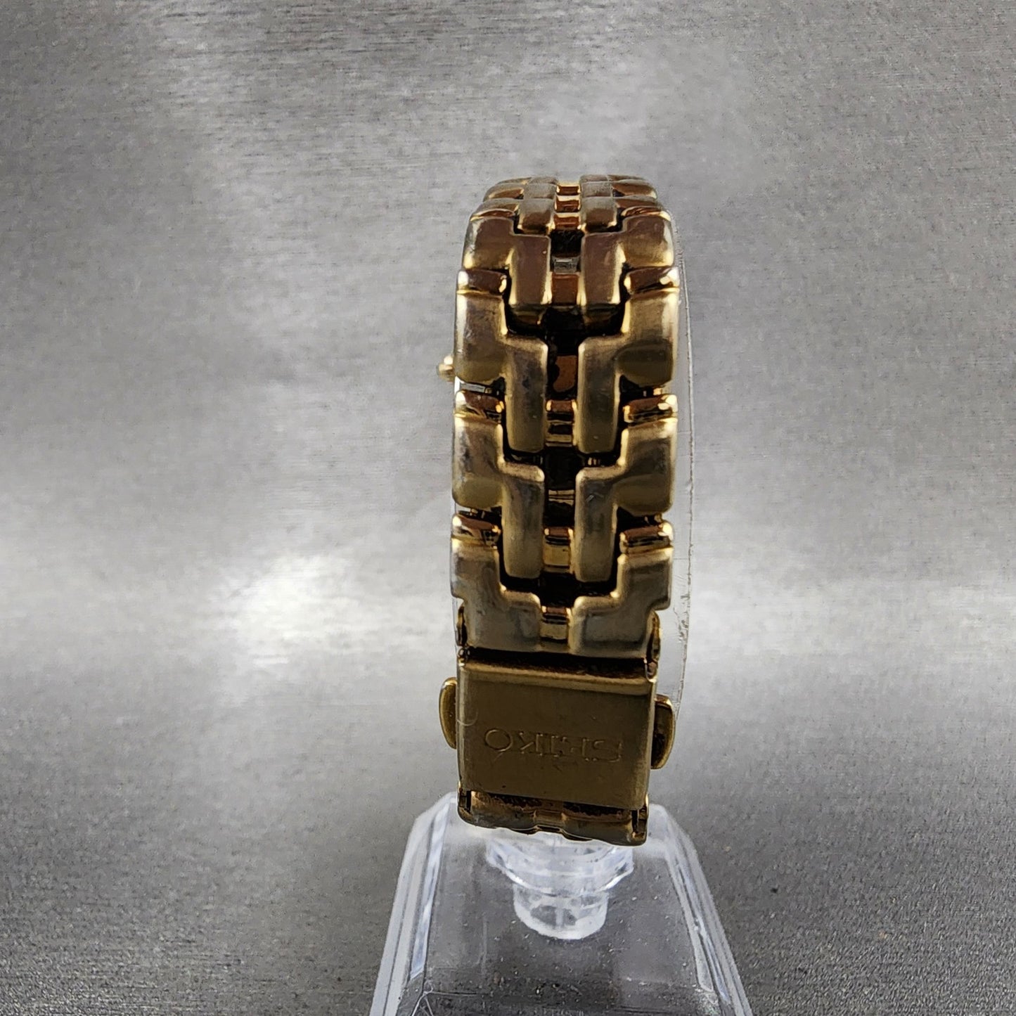 Seiko Watch Women 26mm Champagne Dial Gold Tone Date Round 7n820599 New Battery7