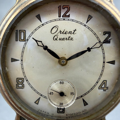 Orient Watch Men 30mm Silver Dial Gold Tone Round K33201-00 New Battery Vintage1