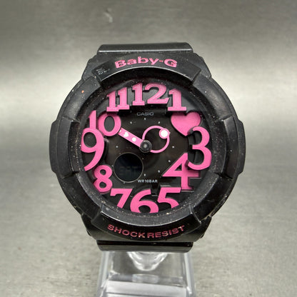 Casio Baby-G Watch Women 43mm Analog Digital Black Dial Black & Pink Tone NewBat0
