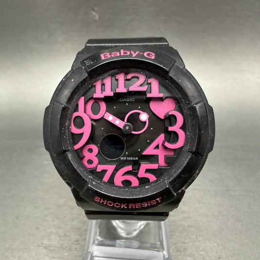 Casio Baby-G Watch Women 43mm Analog Digital Black Dial Black & Pink Tone NewBat0