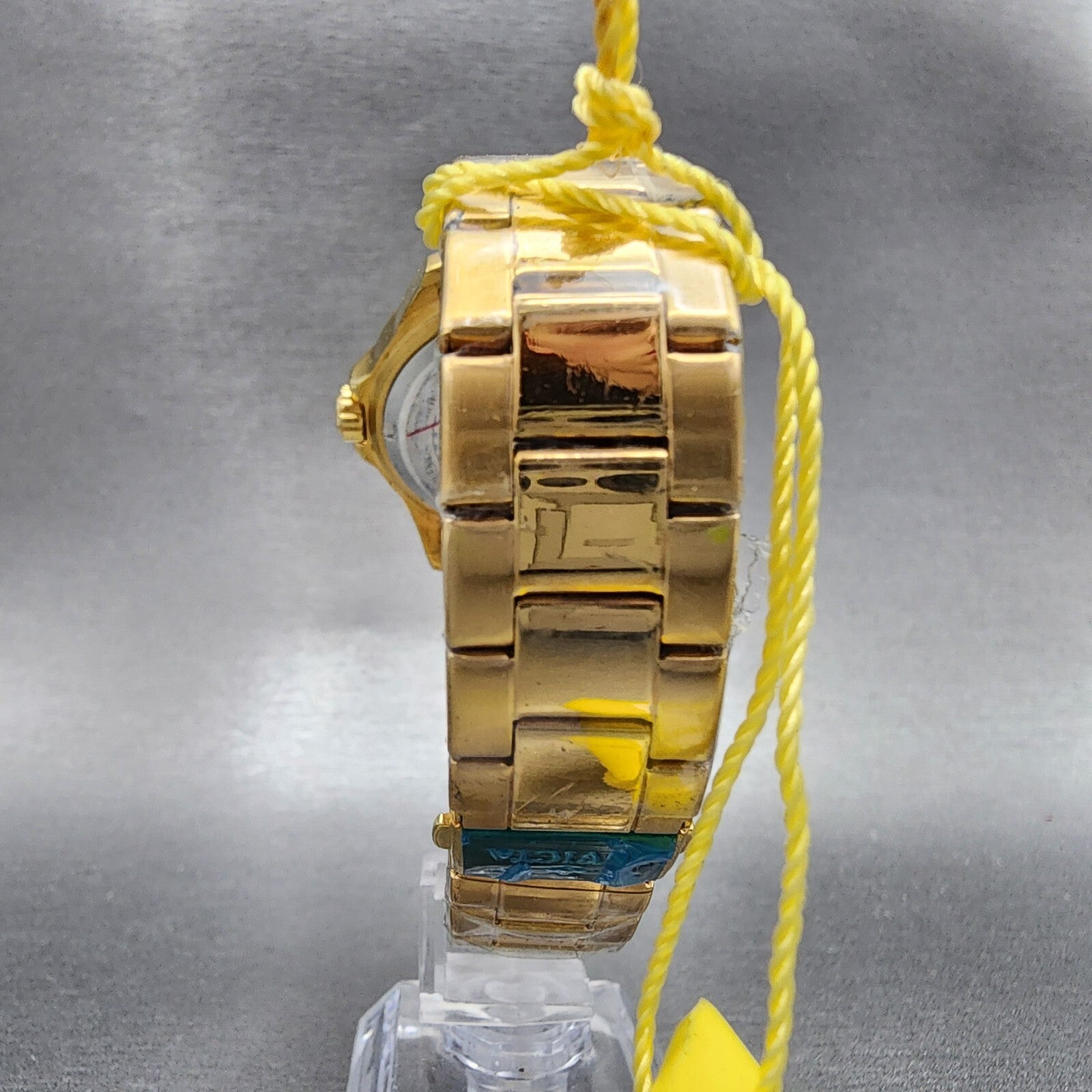 Invicta Angel Watch Women 38mm Gold Dial Gold Tone Date Heart Round New Battery7