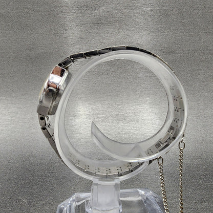 VTG Citizen CQ Watch Women 17mm Silver Dial Silver Tone Oval New Battery
