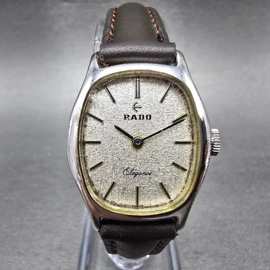 Rado Elegance Watch Women 23mm Silver Dial Silver Tone Oval Manual Wind Runs VTG0