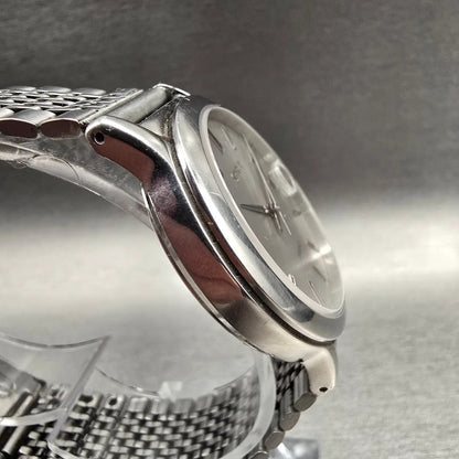 Seiko Spirit Watch Men 33mm Silver Dial Silver Tone Date Round 5E32-6A40 New Bat3