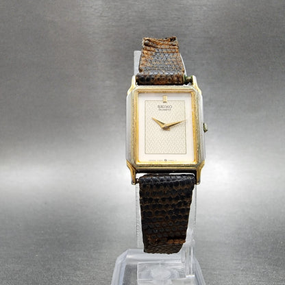 Seiko Tank Watch Women 19mm White Dial Two Tone Rectangle 73205909 New battery5