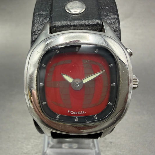 Fossil Big Tic Watch 32mm Analog Digital Silver Tone Rectangle JR-8176 New batt0