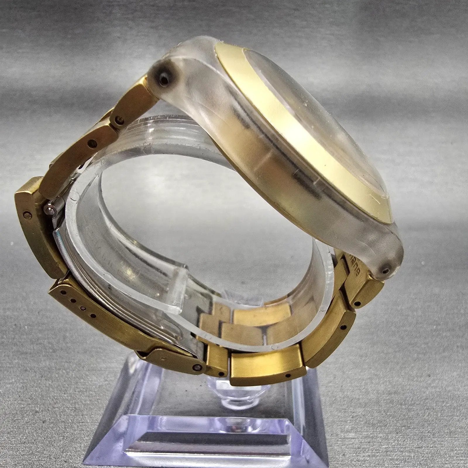 Swatch Irony DIAPHANE FULL BLOODED Chronograph Watch Men Gold Dial READ New Batt8