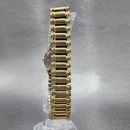 VTG Seiko Watch Women 20mm Gold Dial Gold Tone Round 1N01-0E19 New Battery