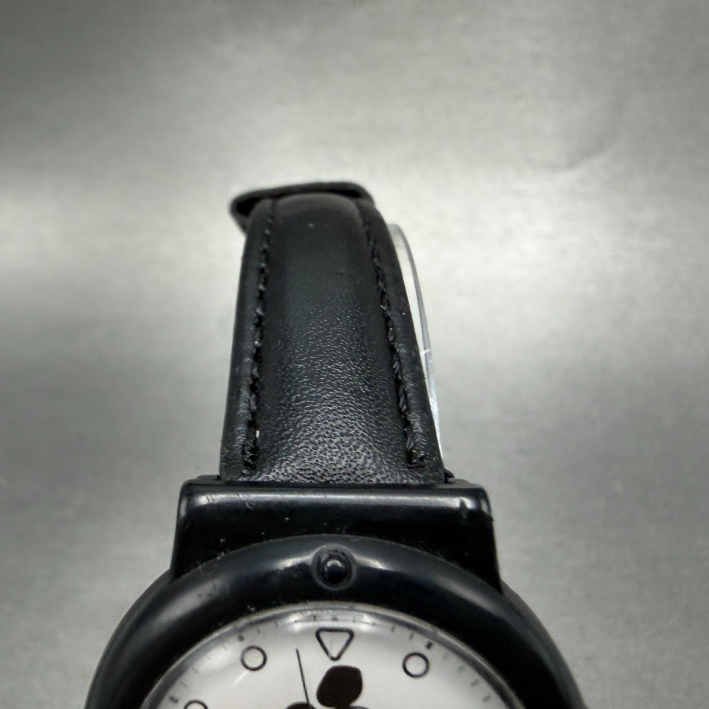 Seiko ALBA Mickey Watch Women 32mm White Dial Black Tone Round V515-6210 New Bat4