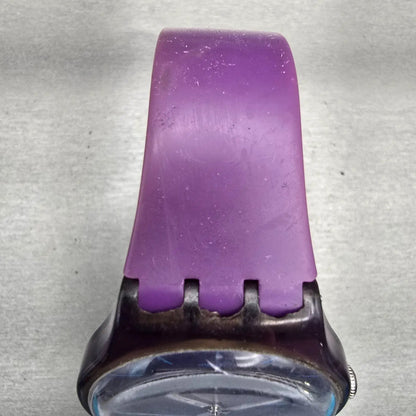 Swatch PURPLE REBEL Watch Men Purple Dial Purple Daydate SUOV702 New Battery4