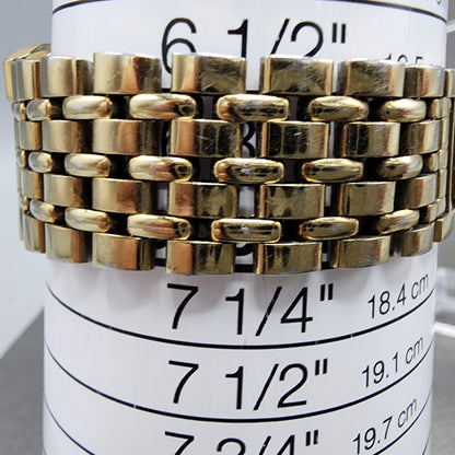 Seiko Tank Watch Men 27mm Black Dial Gold Tone Date 7n295b29 New Battery10