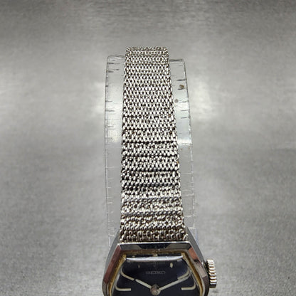 Seiko Watch Women 16mm Blue Dial Silver Tone Manual Hexagon 115199 Runs4