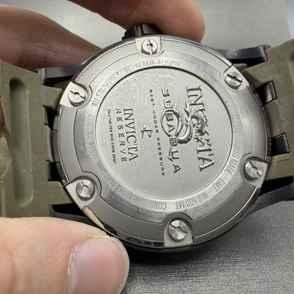 Invicta Reserve Subaqua GMT Watch Men 52mm Green Dial Black Date 12057 New Batt6