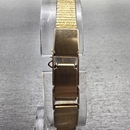 Citizen CQ Watch Women 17mm Gold Dial Gold Tone Gemmed 3220-324196 New Battery7