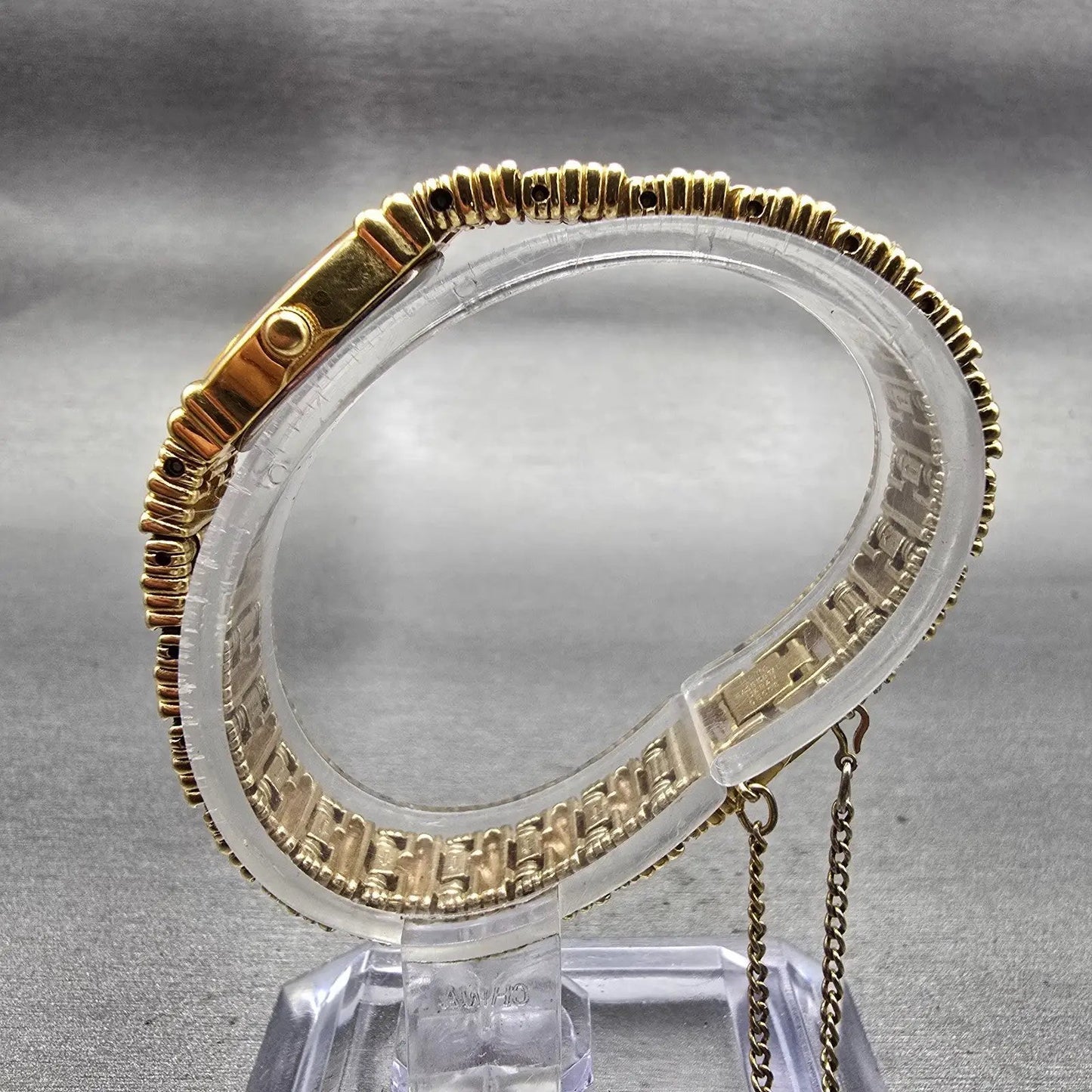 Seiko Watch Women 12mm Gold Dial Gold Tone Oval 1E20-5179 New Battery Vintage6