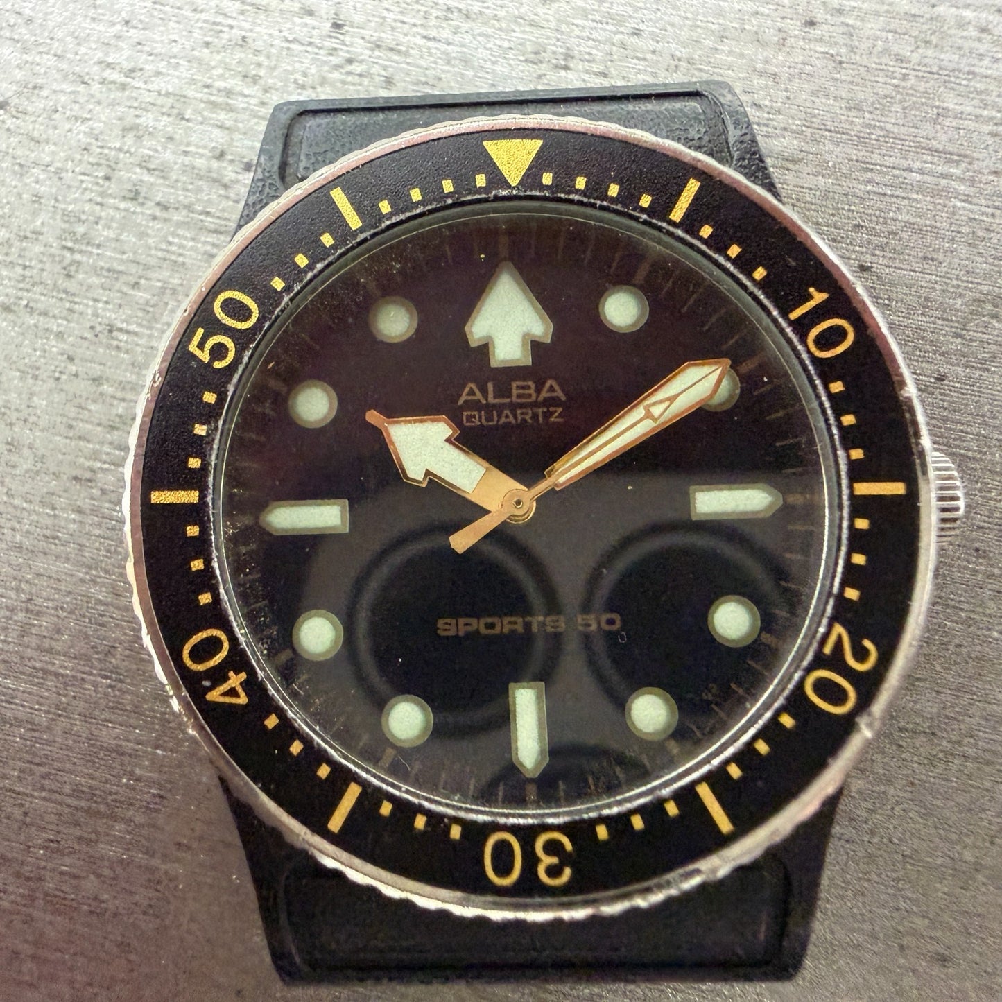 Seiko ALBA Dive Watch Men 36mm Black Dial Black Tone Round Y481-014A New Battery1