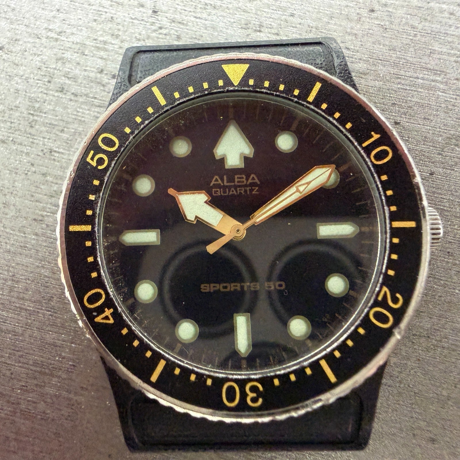 Seiko ALBA Dive Watch Men 36mm Black Dial Black Tone Round Y481-014A New Battery1