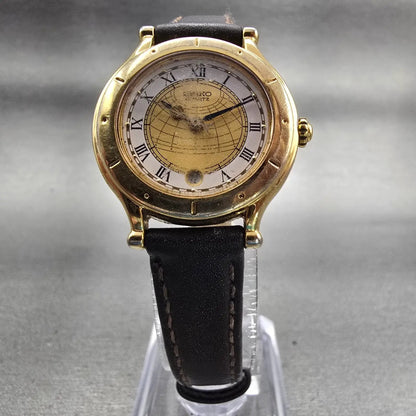Seiko Age of Discovery Watch Women 26mm Gold Tone Date 3Y02-0B00 New Battery VTG5