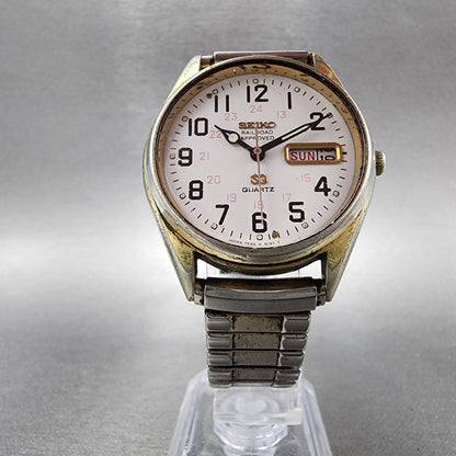 Seiko Railroad Approved Watch Men 36mm White Dial Gold Daydate 75468069 PARTS6