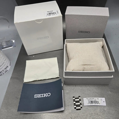 Seiko Prospex Speedtimer Chronograph Watch Men Black Dial Steel Solar SSC93913