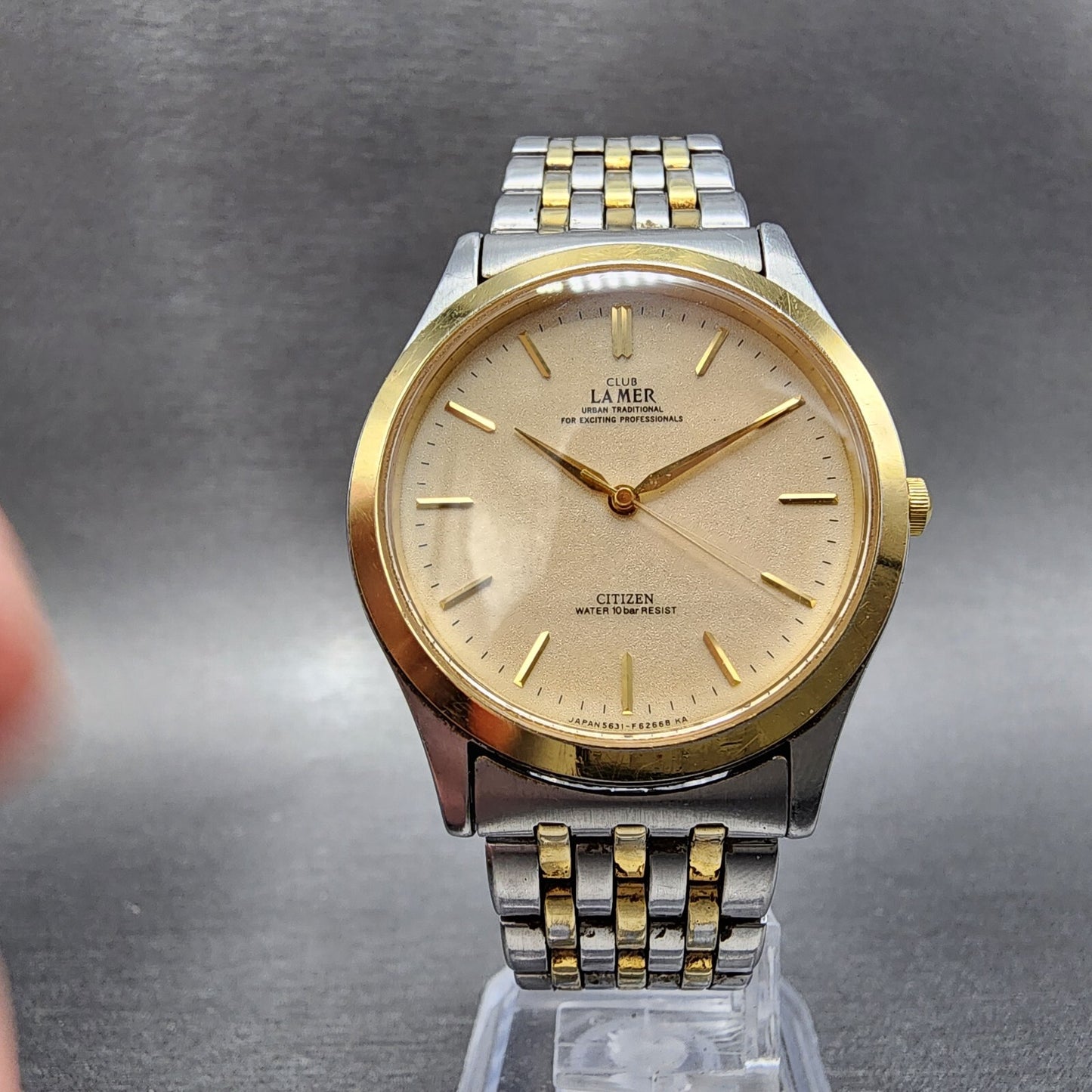 Citizen Club Lamer Watch Men 34mm Cream Dial Two Tone Round 5631-F61907 New Batt
