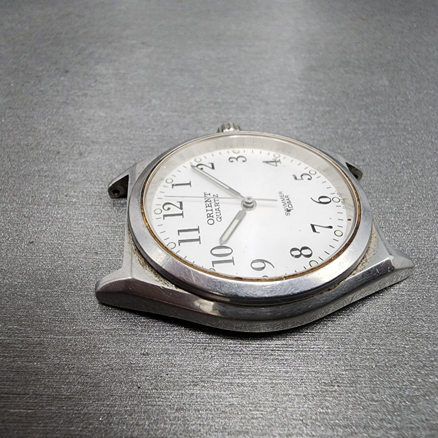 Orient Swimmer Watch Men 36mm White Dial Silver Tone Round QB1XC0 PARTS4